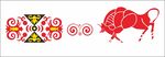 彝族牛年装饰图案设计元素