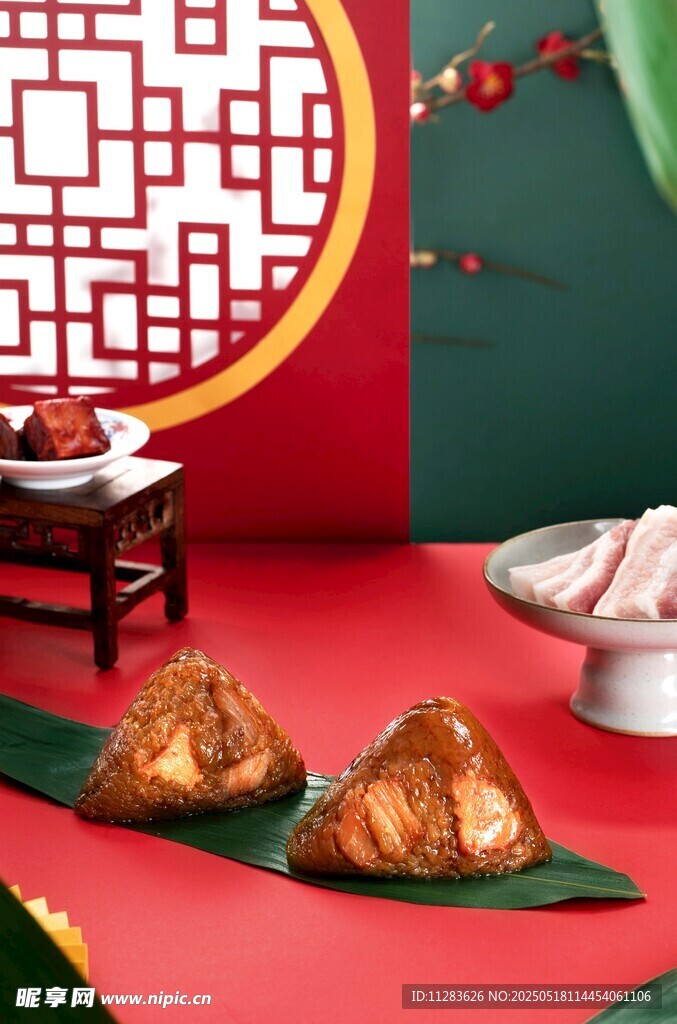 中式端午粽子精致摆拍