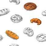 手绘多样面包插画