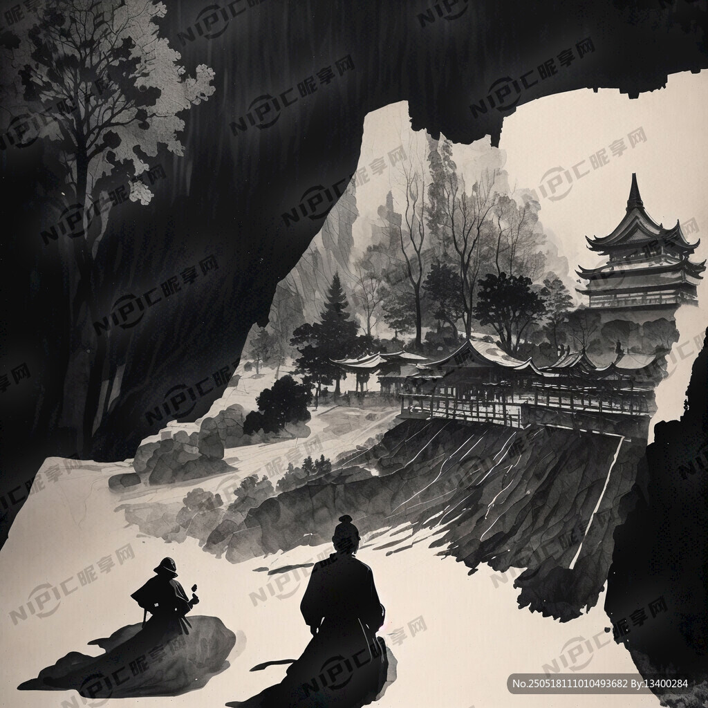 古代黑白拓片