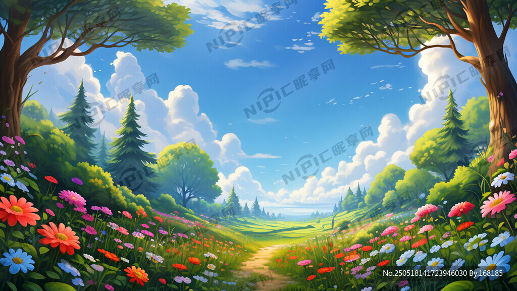 森林场景    蓝天     