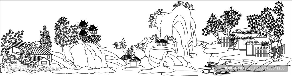 水墨山水风景图
