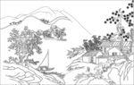 水墨山水风景图