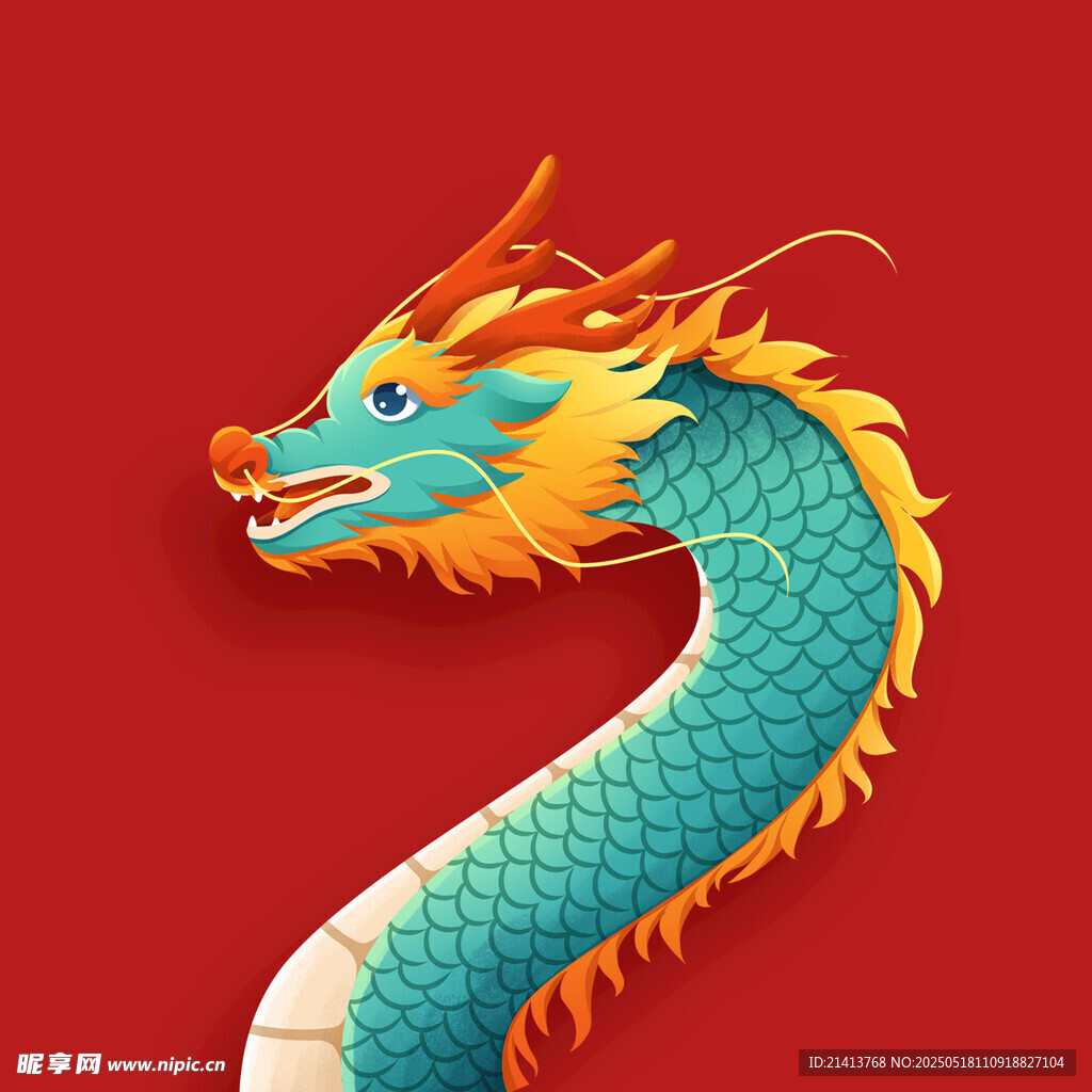 中国风龙形象插画