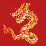 中国风彩色祥龙图案