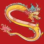 中国风红色背景祥龙图案