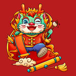 卡通龙形象贺岁喜庆画面