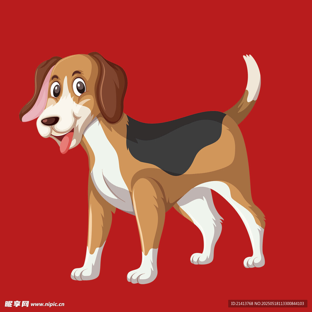 可爱比格犬插画