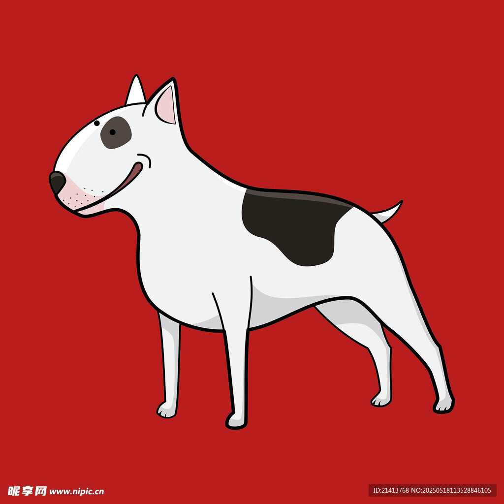 站立的斑点斗牛犬插画