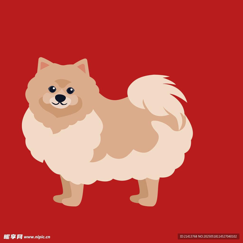 可爱博美犬插画