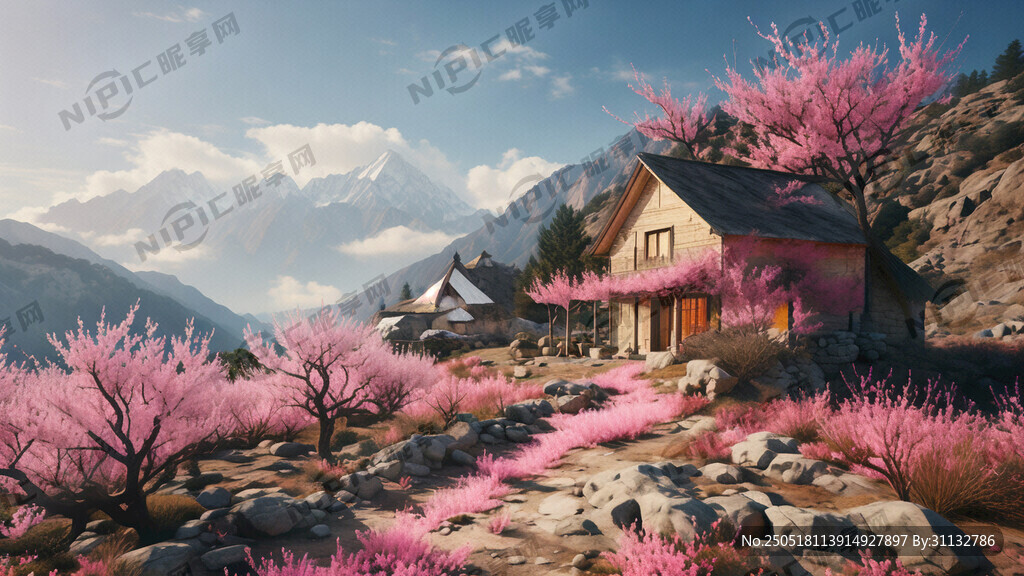 昆仑山下面的桃花长屋