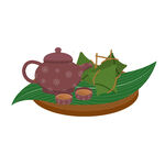 茶壶与粽叶的端午组合
