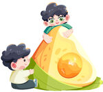 小孩与巨型牛油果欢乐互动