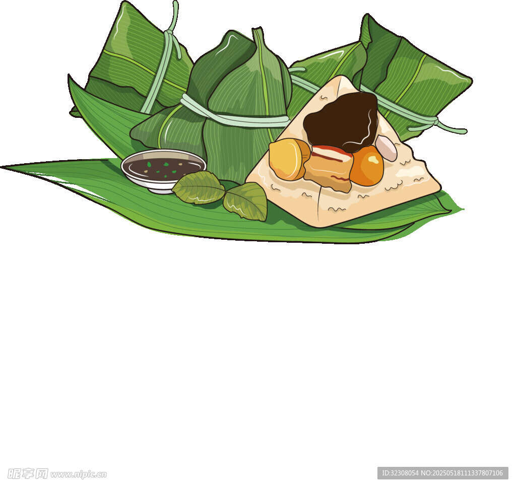 美味粽子插画展示