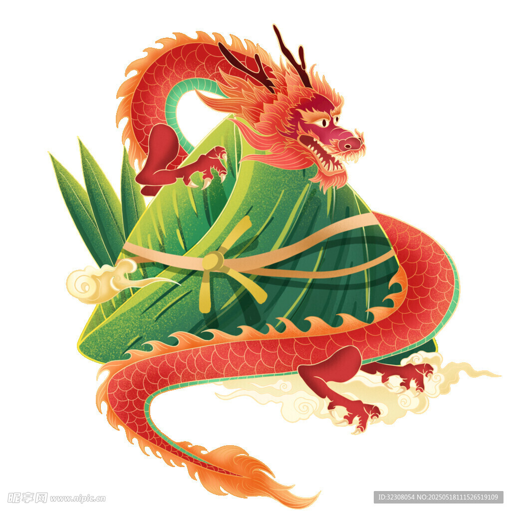 端午龙舟龙形插画