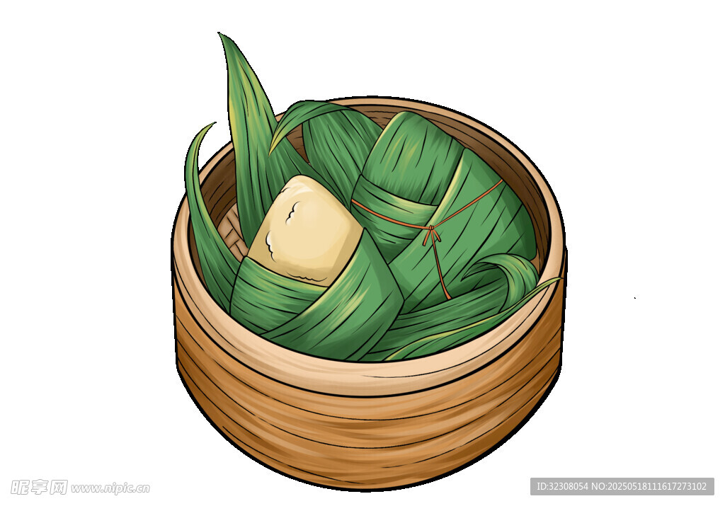 竹篮中的美味粽子