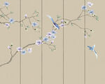 中式花鸟木纹背景图