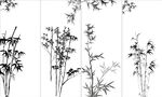 水墨竹屏风
