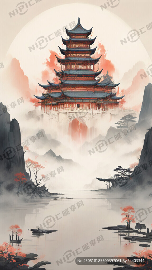 以视觉中国为主题设计插画