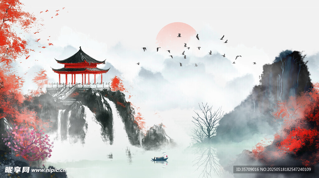古典山水背景