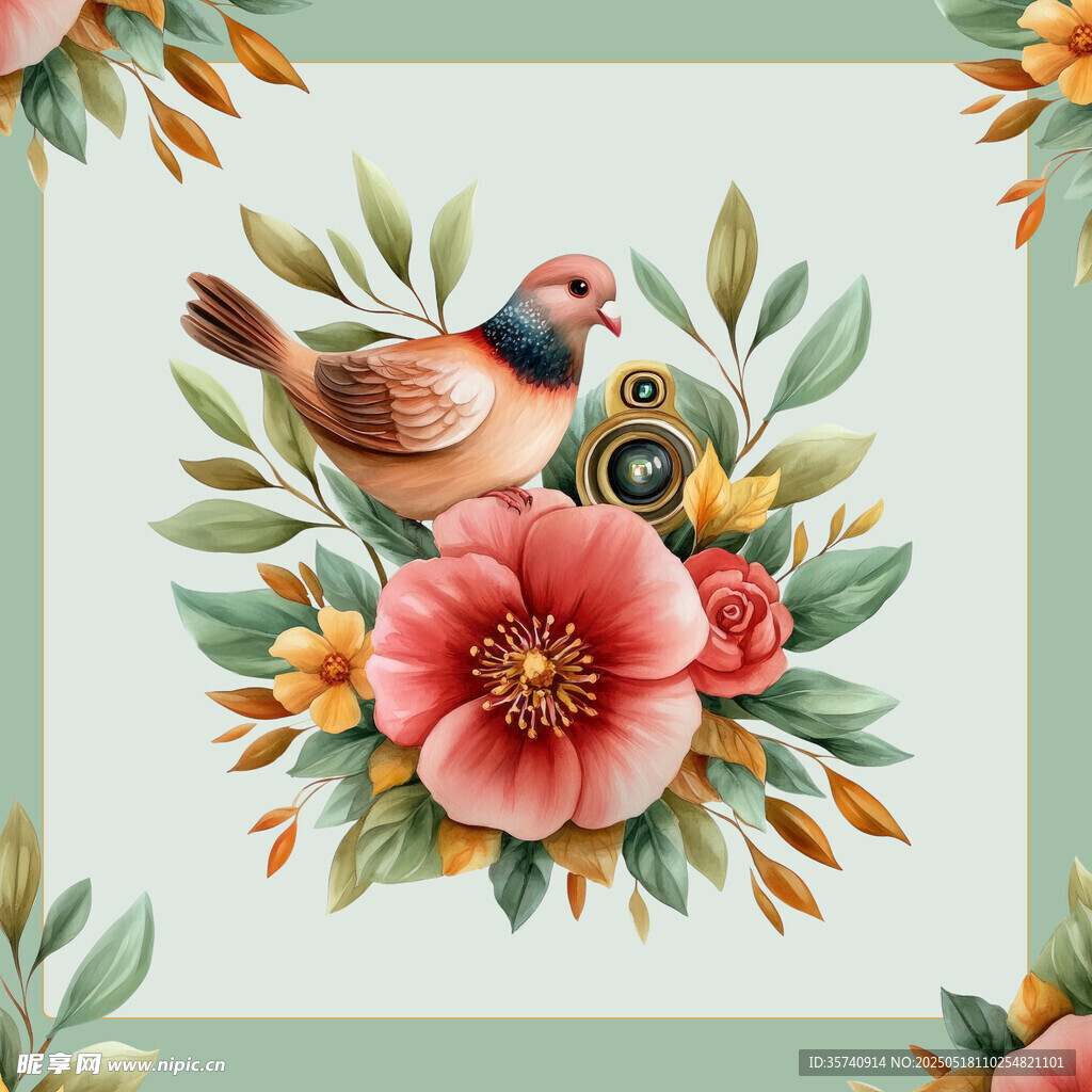 花鸟背景图案