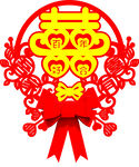 喜庆中式双喜剪纸装饰