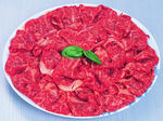 新鲜牛肉片 点缀绿叶