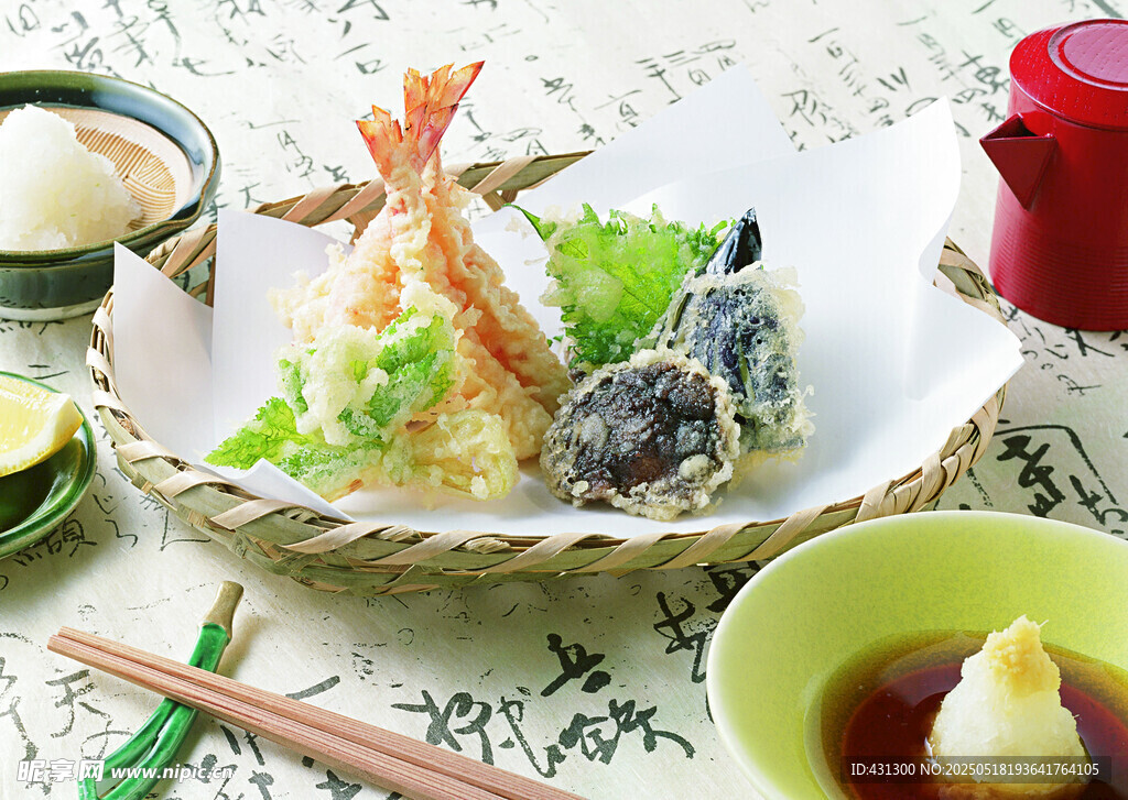 日式天妇罗美食摆盘
