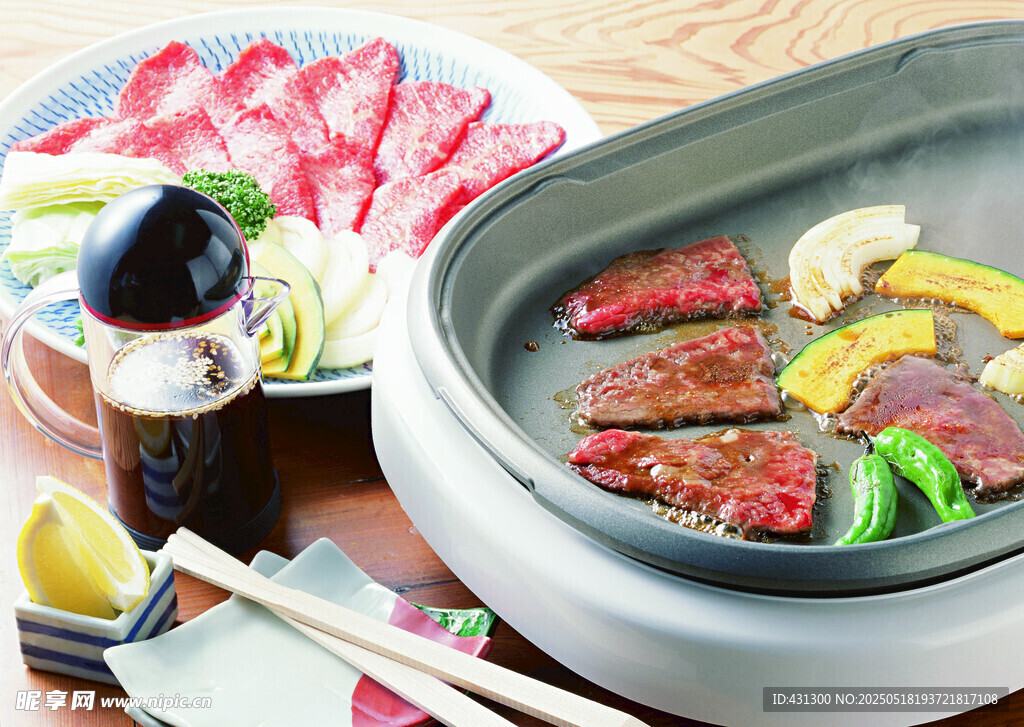 韩式烤肉美食诱人场景