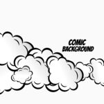 漫画风格云朵背景图