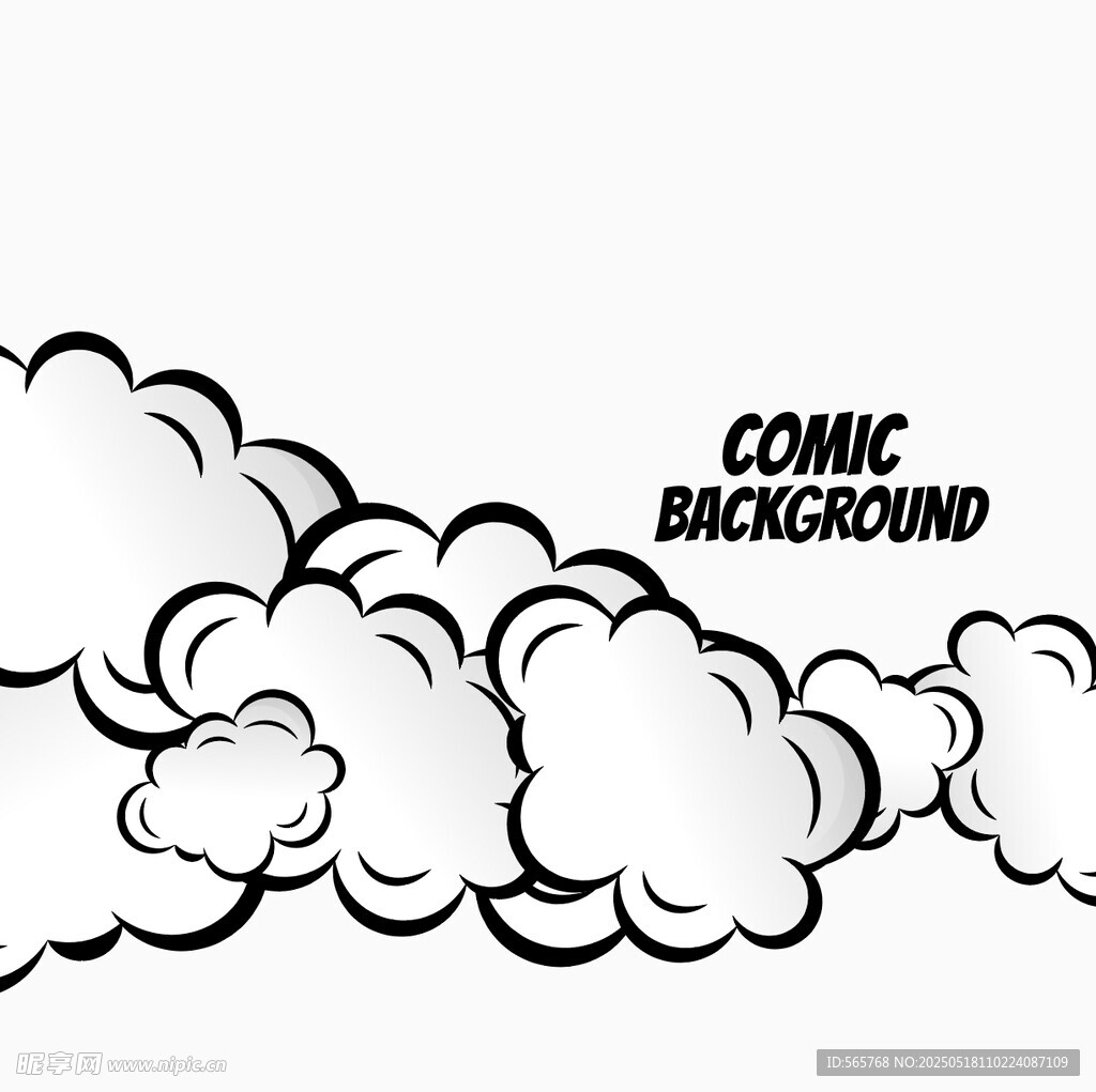 漫画风格云朵背景图