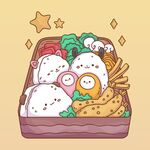 可爱卡通便当盒美食插画