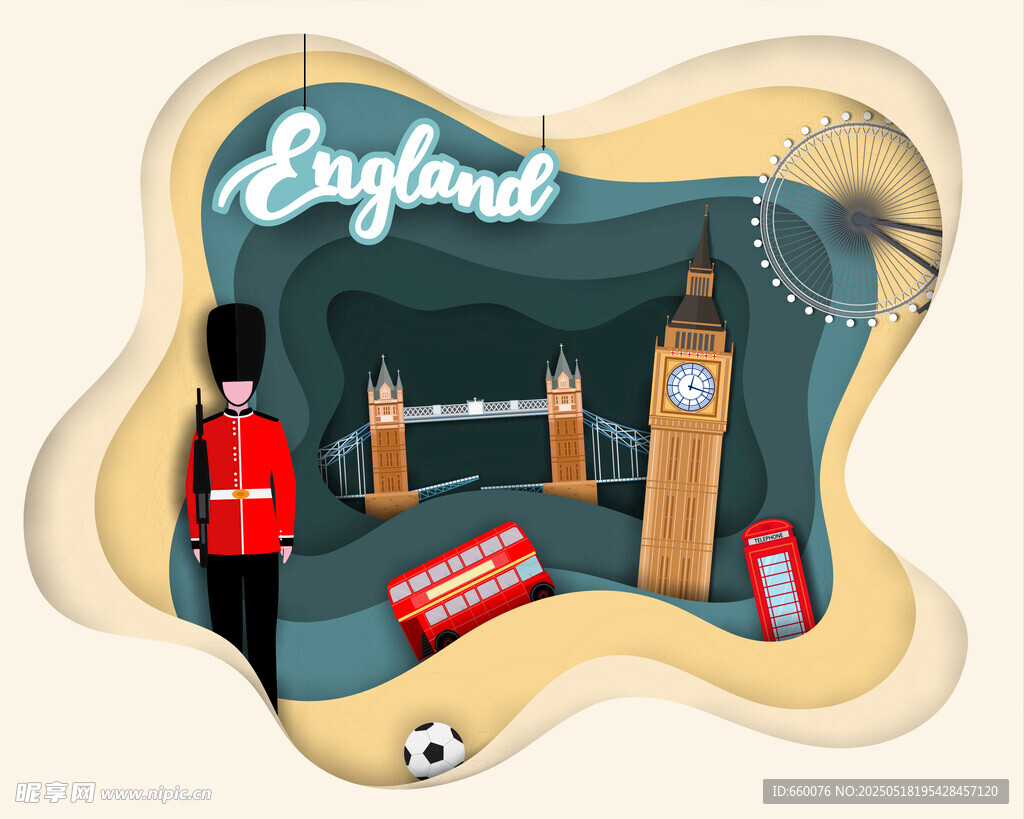 英国伦敦旅游插画 