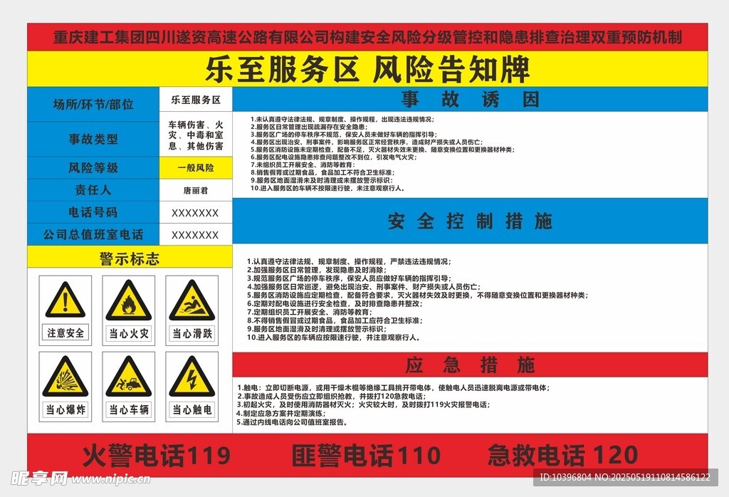 风险告知牌