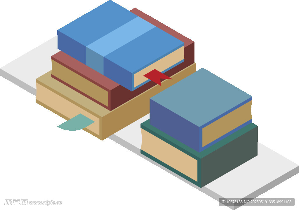 堆叠书籍立体插画