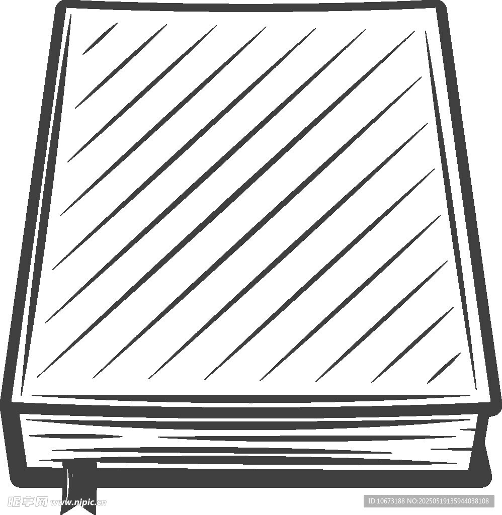 简约线条风的书本插画