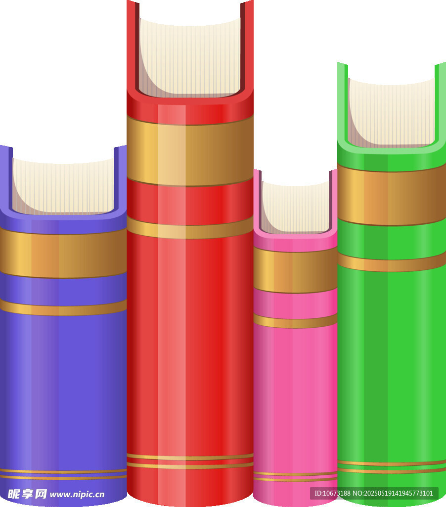 多彩圆柱形容器展示