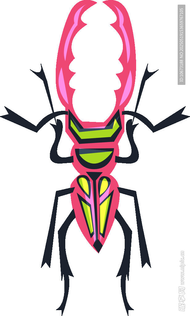 彩色奇幻甲虫插画
