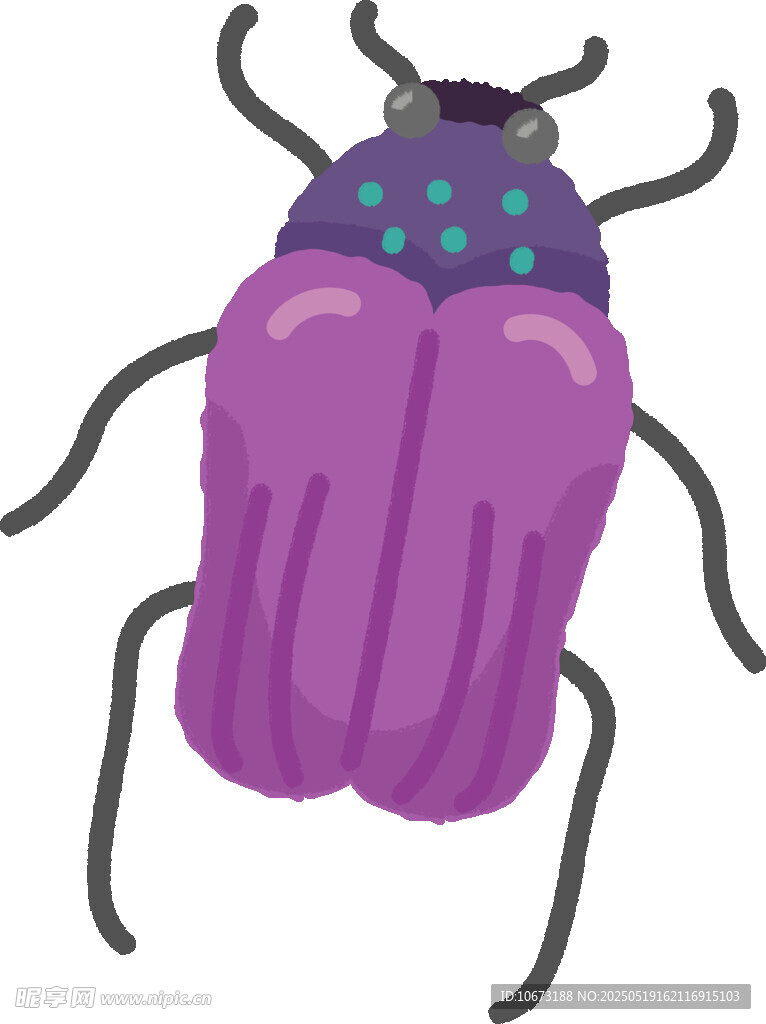 紫色甲虫插画