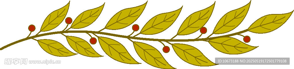 绿叶枝条装饰图案