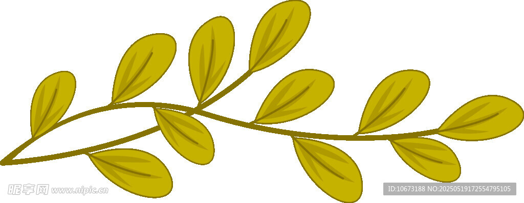 黄色枝叶插画