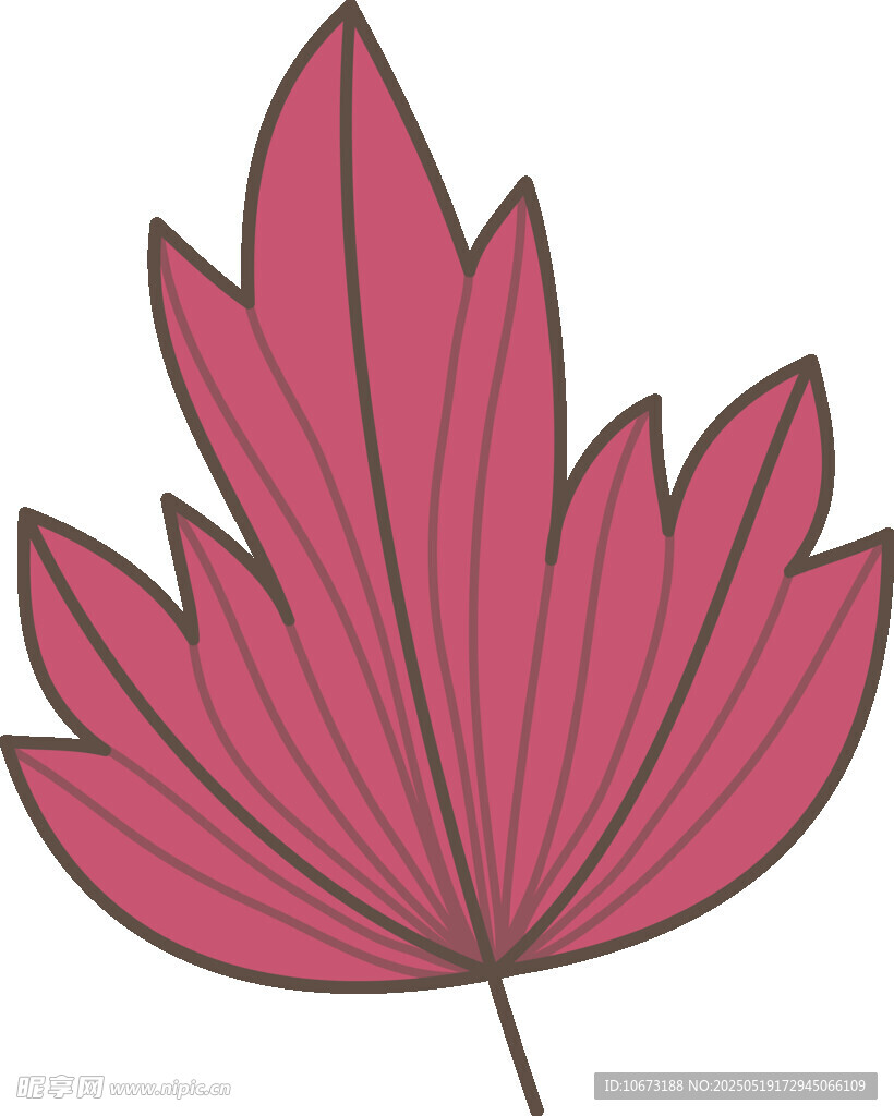 手绘粉色枫叶图案