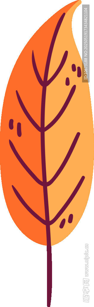 橙色叶片插画