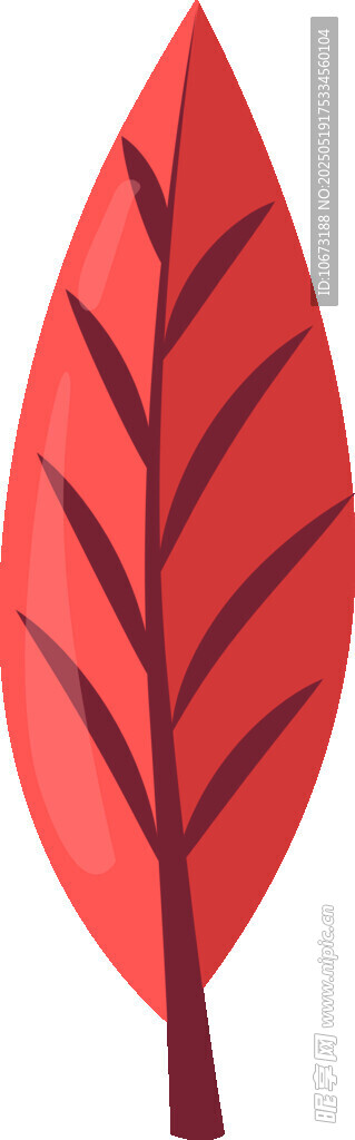 红色叶片插画