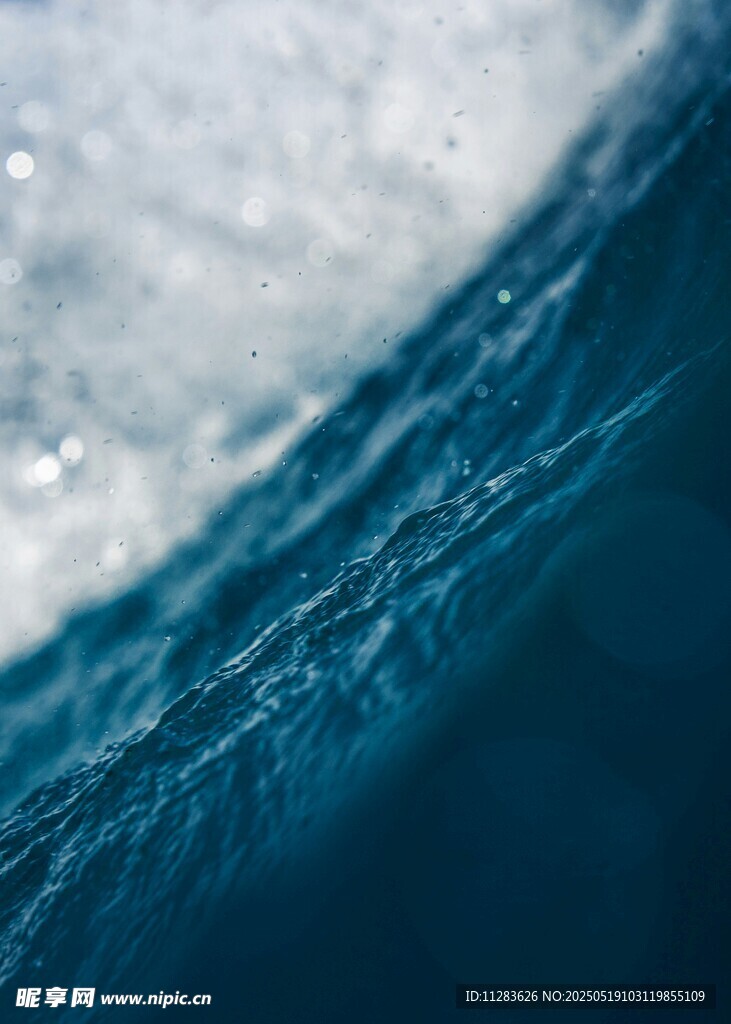 蓝色海浪特写