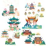 国潮建筑素材