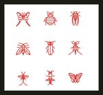 红色昆虫图案