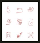 简约红色办公工具图标
