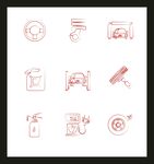 红色简约工具图标