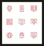 红色简约科技相关图标